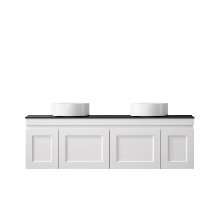 Satin White Hampton Mark II1500 Wall Hung Empire Black Top No Taphole HPM1500WST-EB-NTH