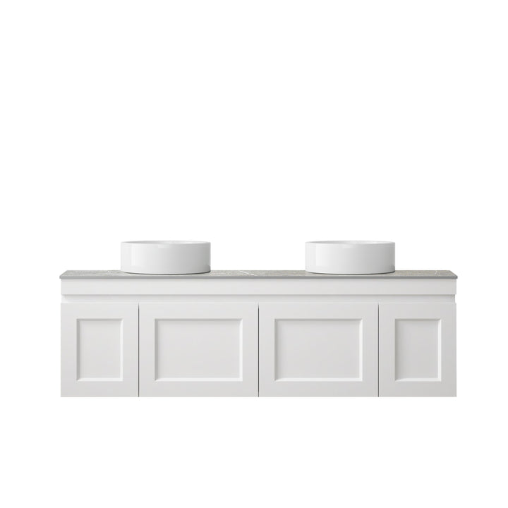 Satin White Hampton Mark II1500 Wall Hung Amani Grey Top No Taphole HPM1500WST-G-NTH