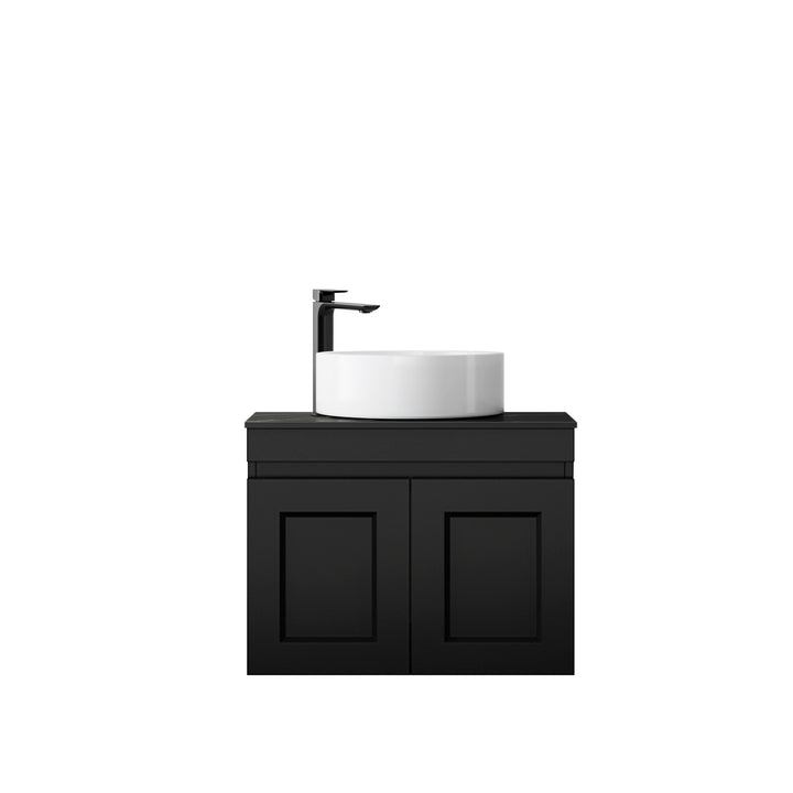 Satin Black Hampton Mark II600 Wall Hung Empire Black Top 10 O'clock Taphole HPM600BST-EB-10TH