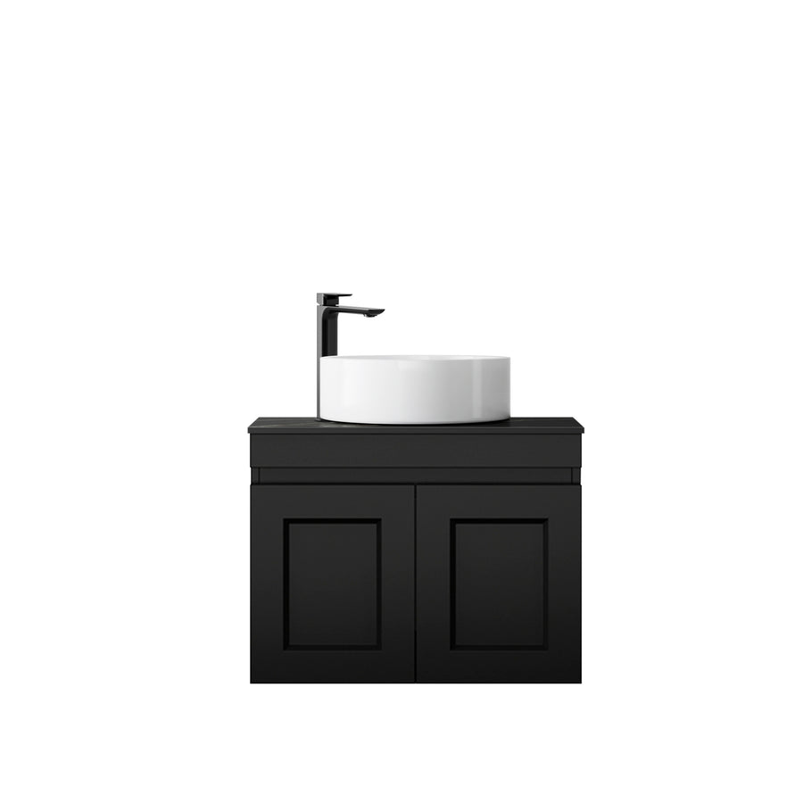 Satin Black Hampton Mark II600 Wall Hung Empire Black Top 10 O'clock Taphole HPM600BST-EB-10TH