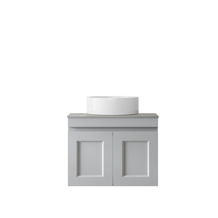 Satin Light Grey Hampton Mark II600 Wall Hung Amani Grey Top No Taphole HPM600GST-G-NTH