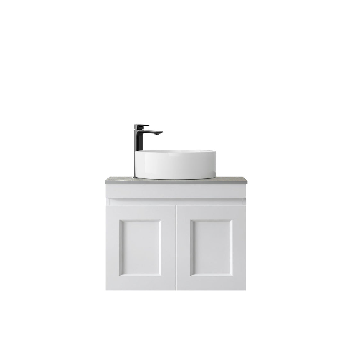 Satin White Hampton Mark II600 Wall Hung Amani Grey Top 10 O'clock Taphole HPM600WST-G-10TH