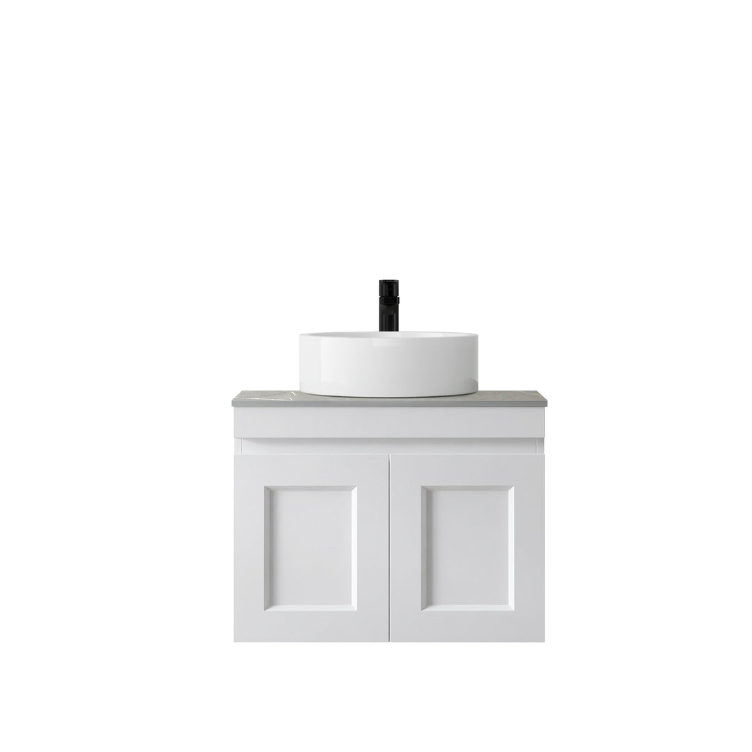 Satin White Hampton Mark II600 Wall Hung Amani Grey Top 12 O'clock Taphole HPM600WST-G-12TH