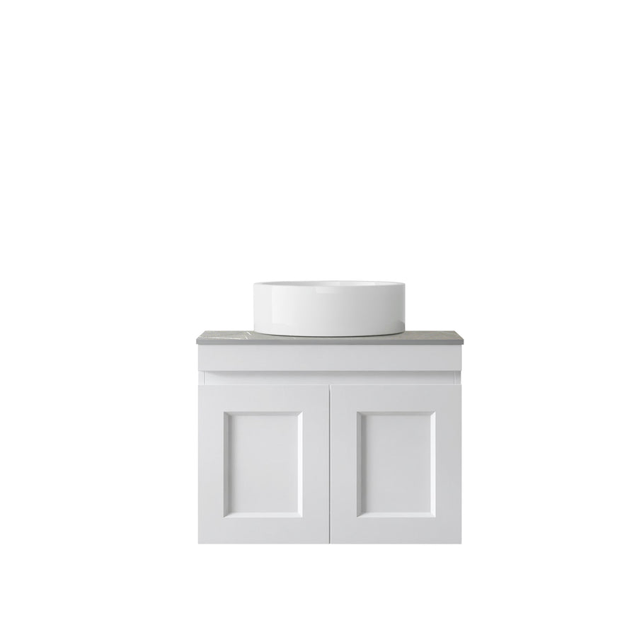 Satin White Hampton Mark II600 Wall Hung Amani Grey Top No Taphole HPM600WST-G-NTH