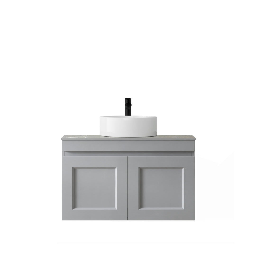 Satin Light Grey Hampton Mark II750 Wall Hung Empire Light Grey Top 12 O'clock Taphole HPM750GST-EB-12TH