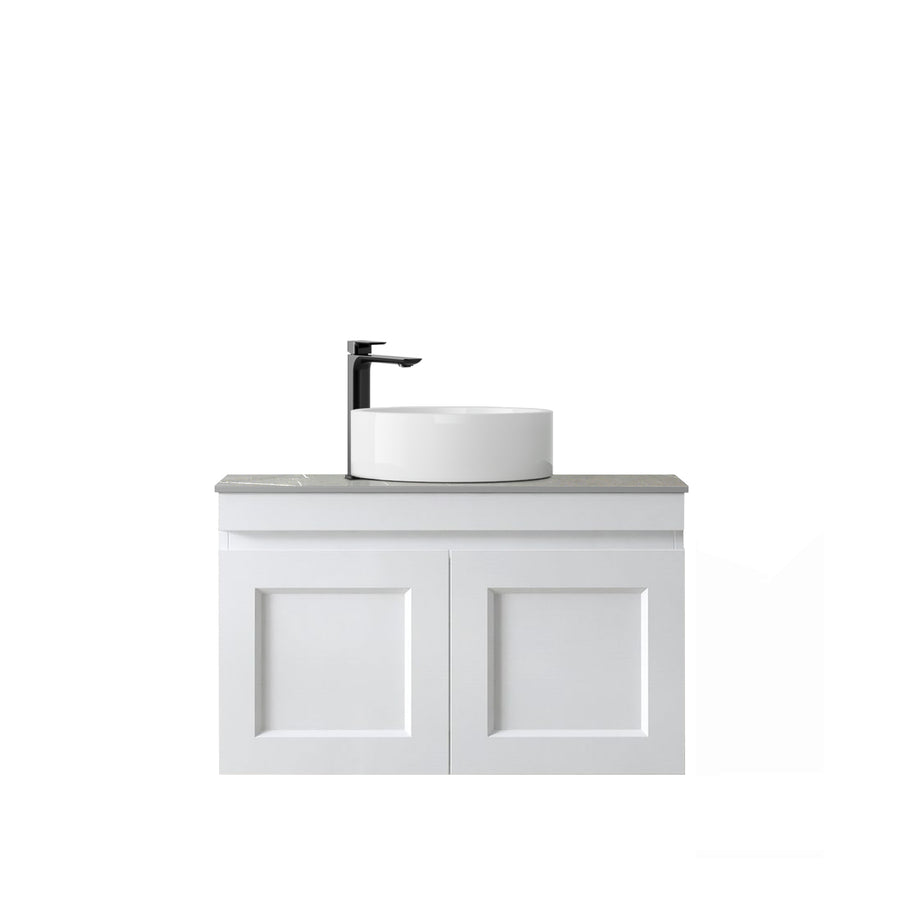 Satin White Hampton Mark II750 Wall Hung Amani Grey Top 10 O'clock Taphole HPM750WST-G-10TH