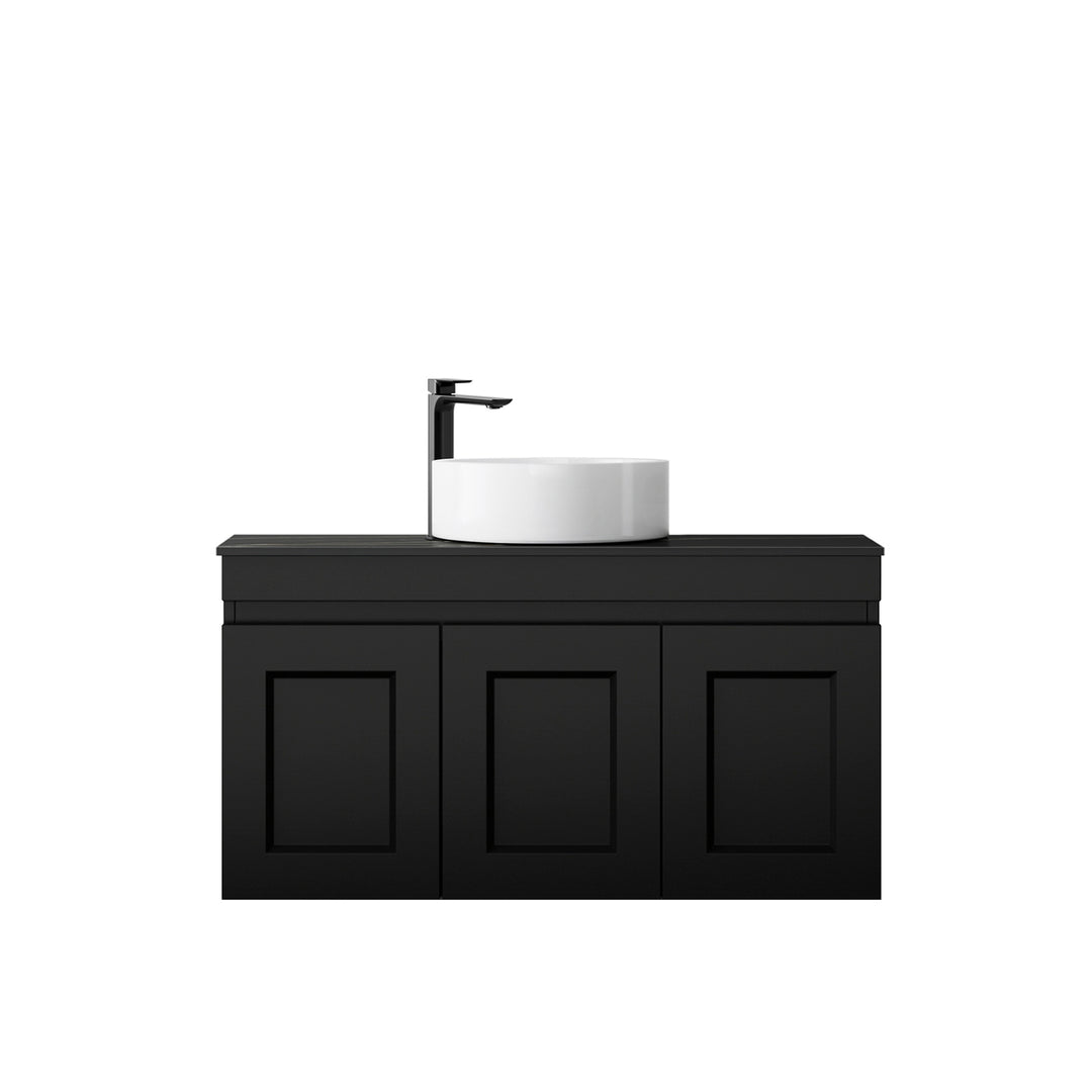 Satin Black Hampton Mark II900 Wall Hung Empire Black Top 10 O'clock Taphole HPM900BST-EB-10TH