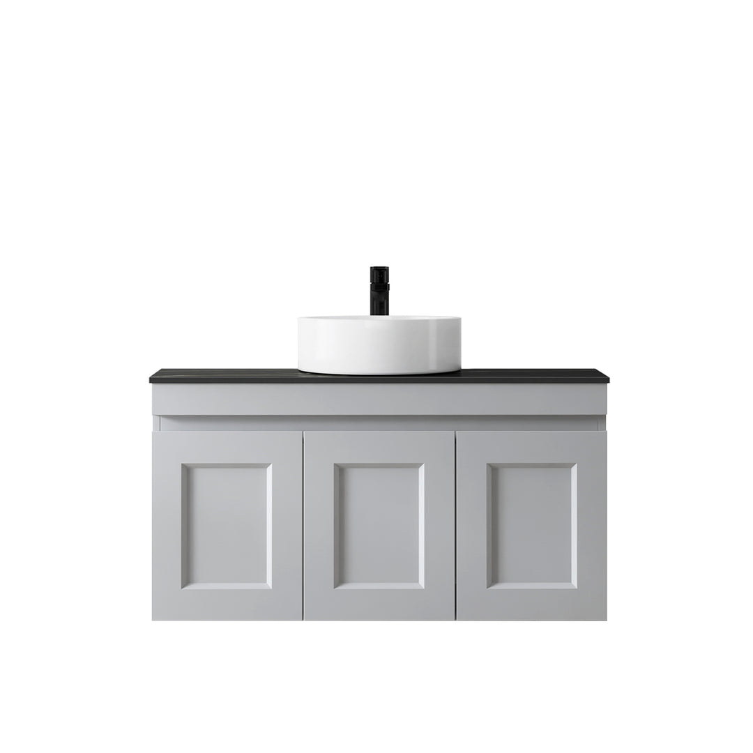 Satin Light Grey Hampton Mark II900 Wall Hung Empire Light Grey Top 12 O'clock Taphole HPM900GST-EB-12TH