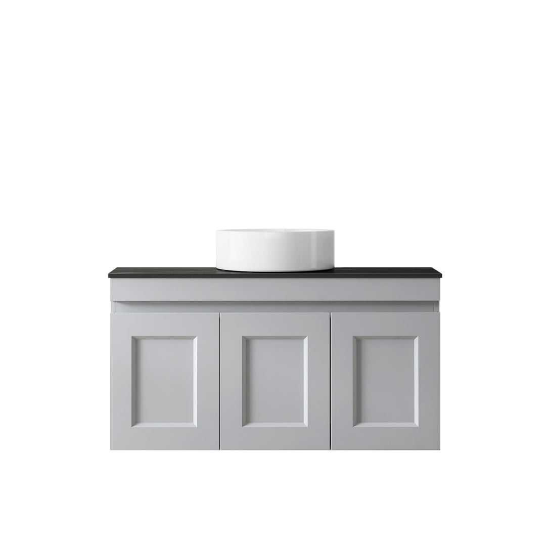 Satin Light Grey Hampton Mark II900 Wall Hung Empire Light Grey Top No Taphole HPM900GST-EB-NTH