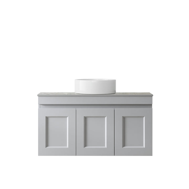 Satin Light Grey Hampton Mark II900 Wall Hung Amani Grey Top No Taphole HPM900GST-G-NTH