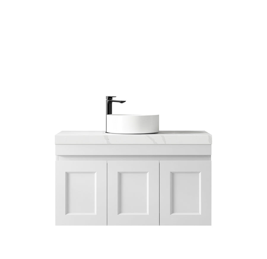 Satin White Hampton Mark II900 Wall Hung Mont Blanc 60mm Top 10 O'clock Taphole HPM900WST-60CA-10TH