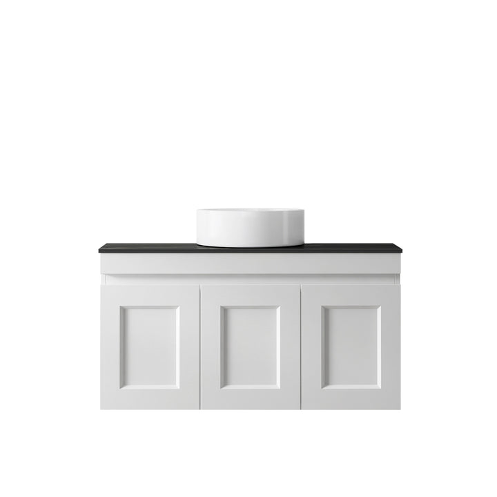 Satin White Hampton Mark II900 Wall Hung Empire Black Top No Taphole HPM900WST-EB-NTH