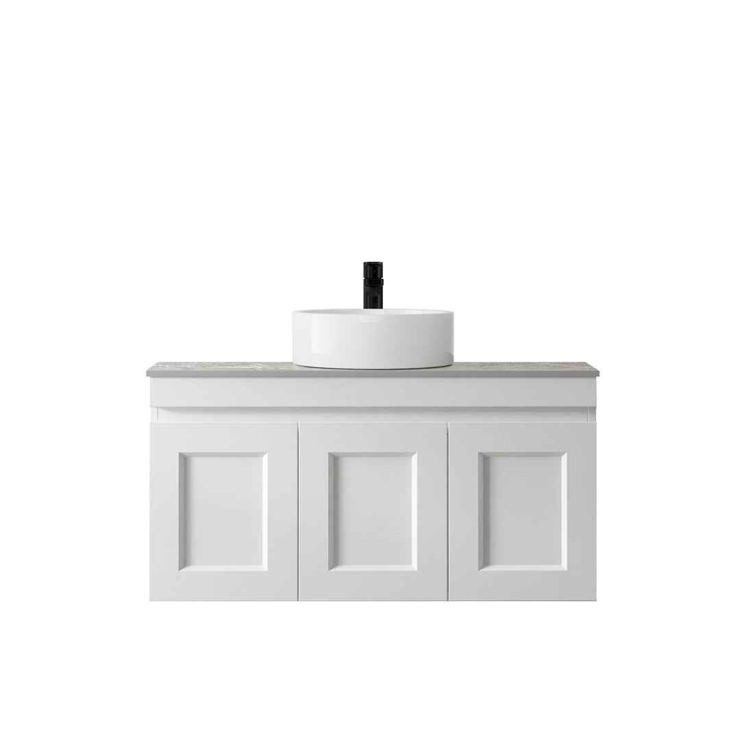 Satin White Hampton Mark II900 Wall Hung Amani Grey Top 12 O'clock Taphole HPM900WST-G-12TH