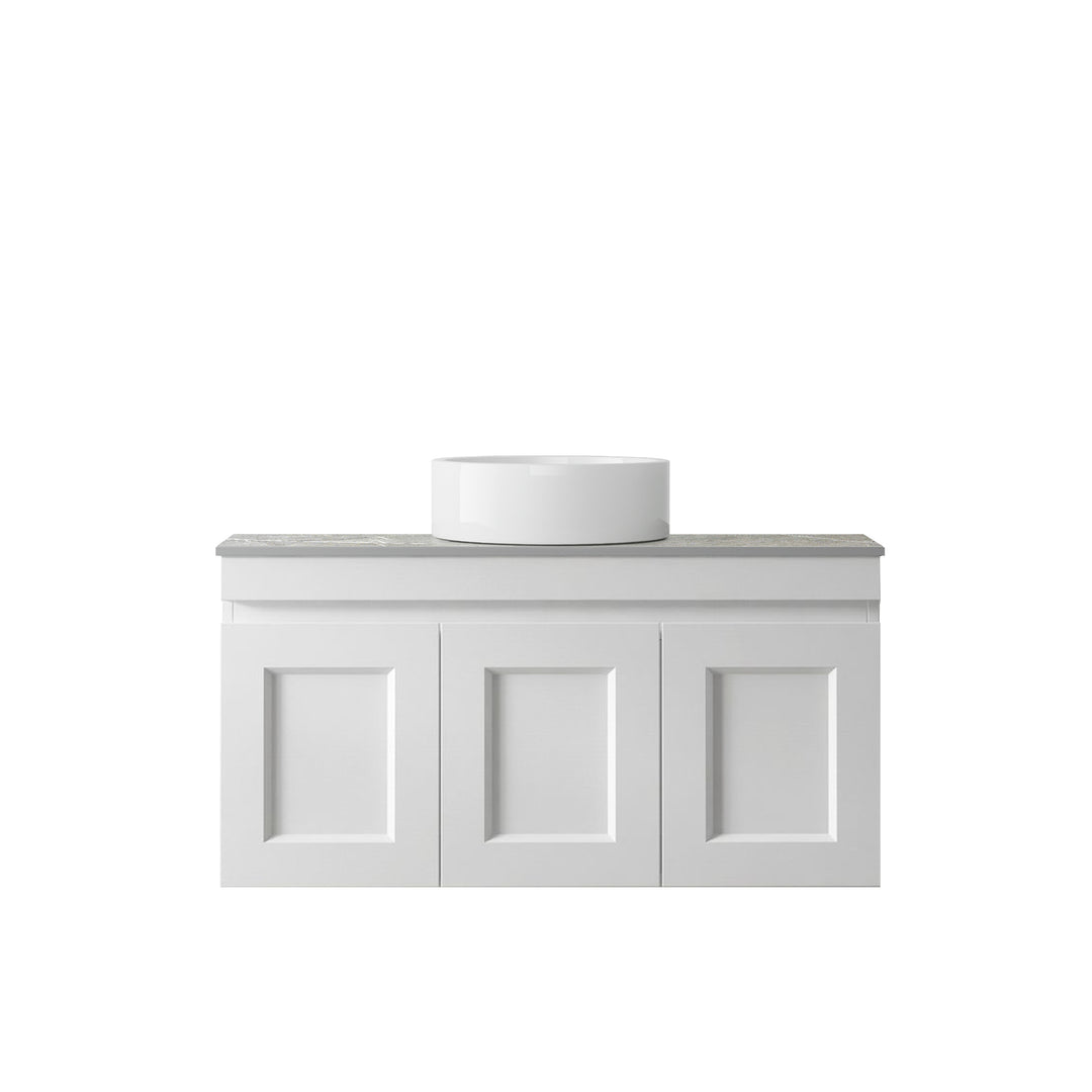 Satin White Hampton Mark II900 Wall Hung Amani Grey Top No Taphole HPM900WST-G-NTH