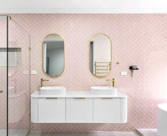 Bondi 1800x460X450 Wall Hung Satin White Fluted Plywood Vanity With Cloudy Carrara 10 Oclock Taphole BO1800WST-CA-10TH