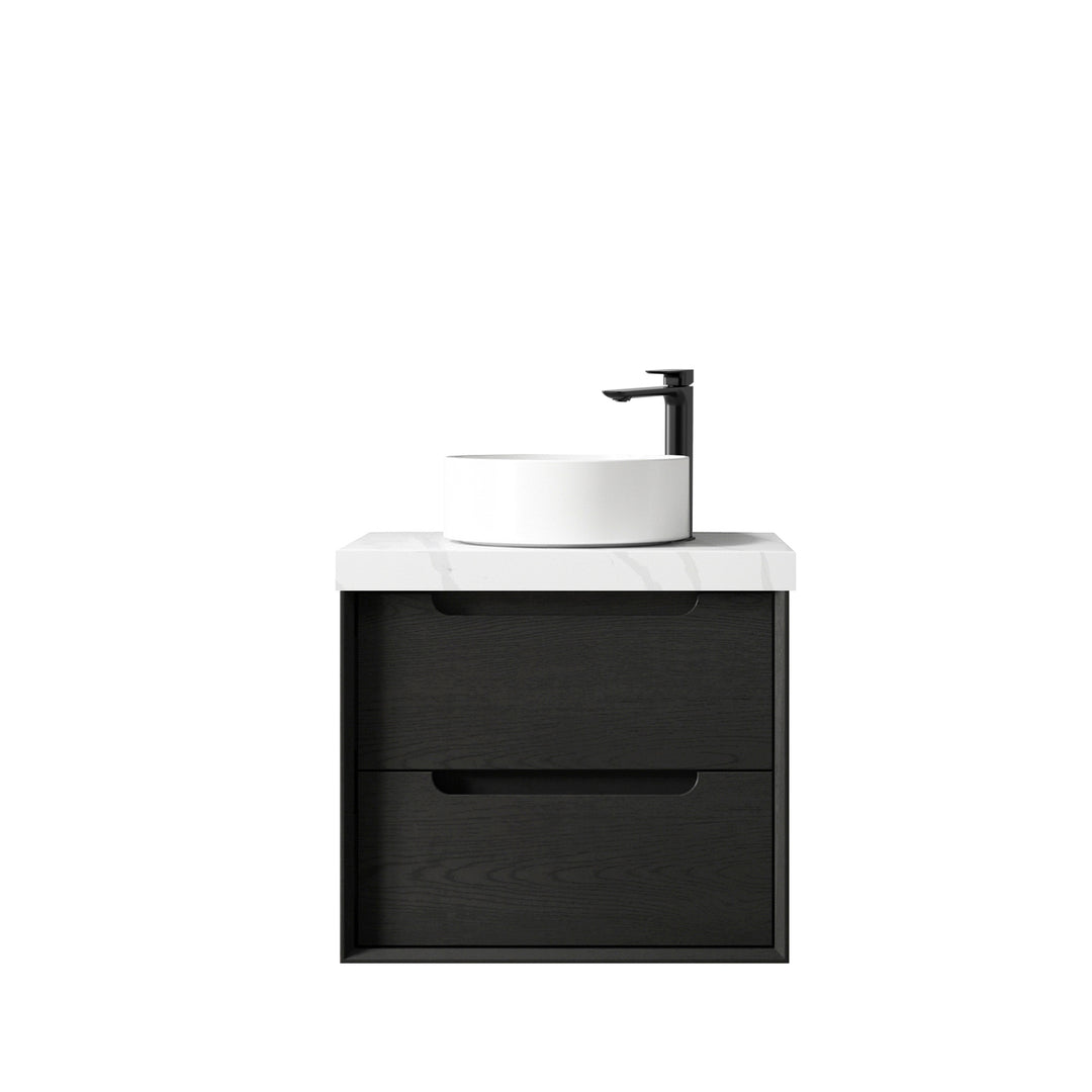 Black Oak Byron 600 Wall Hung Mont Blanc 60mm Top 2 O'clock Taphole BY600BST-60CA-2TH