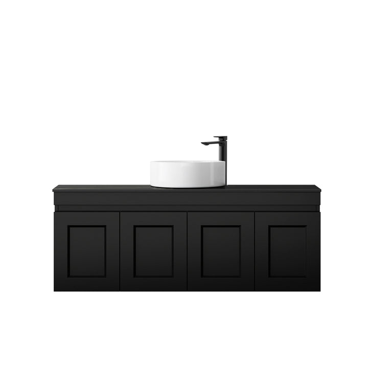 Satin Black Hampton Mark II1200 Wall Hung Empire Black Top 2 O'clock Taphole HPM1200BST-EB-2TH