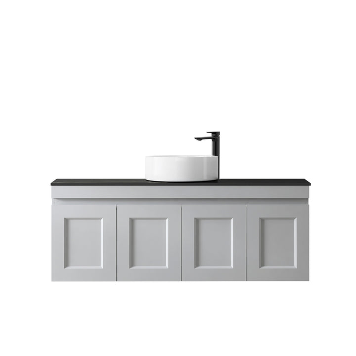 Satin Light Grey Hampton Mark II1200 Wall Hung Empire Light Grey Top 2 O'clock Taphole HPM1200GST-EB-2TH