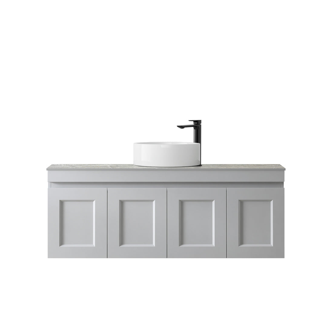 Satin Light Grey Hampton Mark II1200 Wall Hung Amani Grey Top 2 O'clock Taphole HPM1200GST-G-2TH