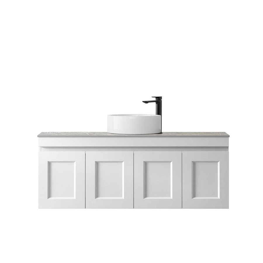 Satin White Hampton Mark II1200 Wall Hung Amani Grey Top 2 O'clock Taphole HPM1200WST-G-2TH