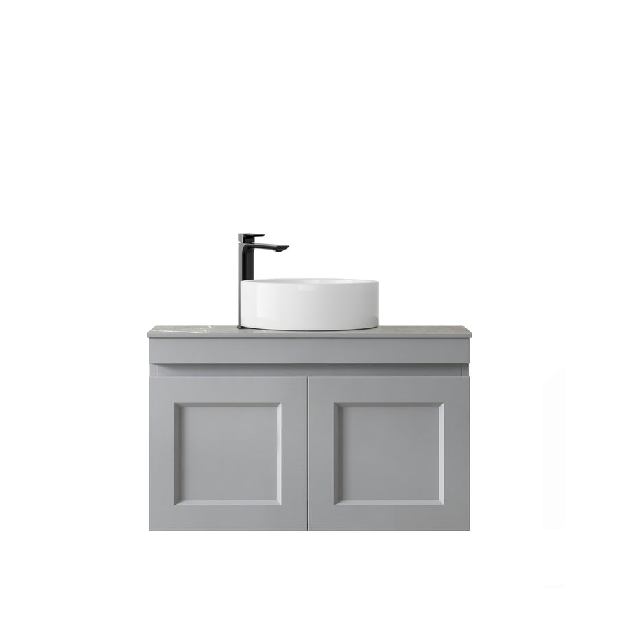 Satin Light Grey Hampton Mark II750 Wall Hung Empire Light Grey Top 2 O'clock Taphole HPM750GST-EB-2TH