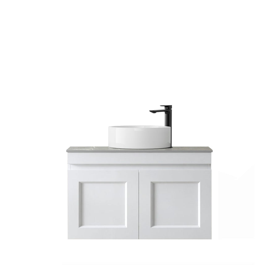 Satin White Hampton Mark II750 Wall Hung Amani Grey Top 2 O'clock Taphole HPM750WST-G-2TH