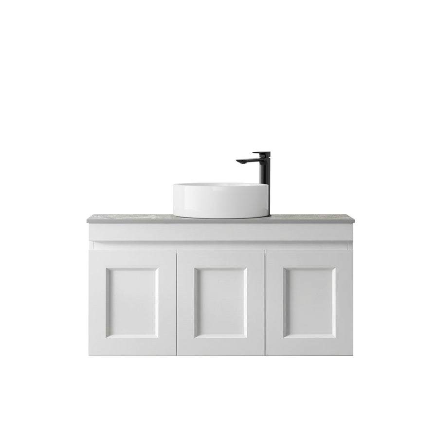 Satin White Hampton Mark II900 Wall Hung Amani Grey Top 2 O'clock Taphole HPM900WST-G-2TH