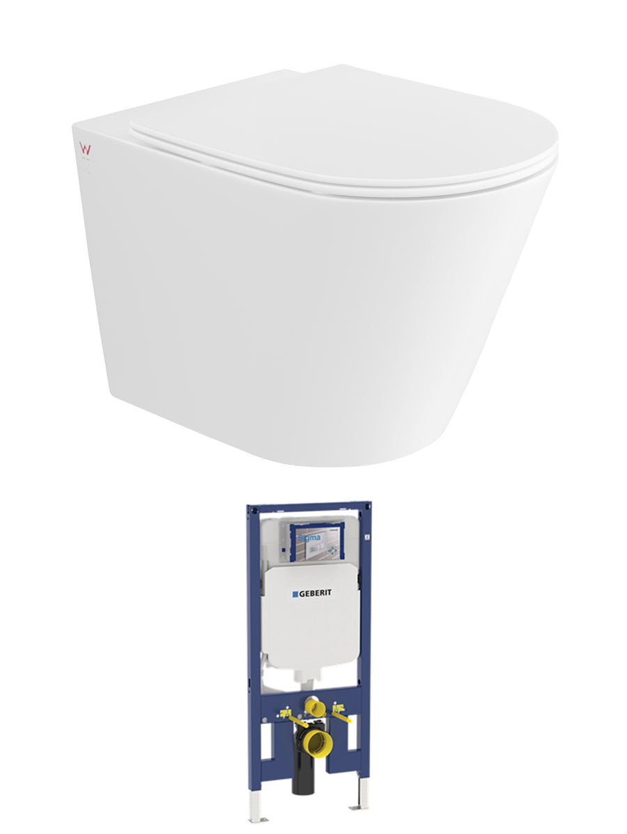 Alzano WH Pan Slim Seat & Geberit Cistern(Button Order Separately) IAWHPVAPK-G-NP