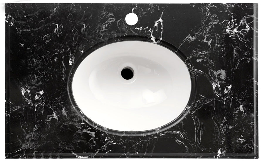 LUX Stone Top Black Marble1200 STLUX124B